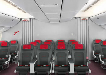 Rendu de la cabine Premium Economy d'Austrian à bord du 777-200ER © Austrian Airlines