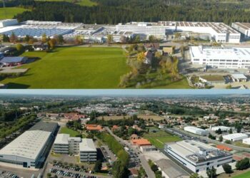 Les sites de Lindenberg (en haut) et de Toulouse (en bas) de Liebherr Aerospace © Liebherr Aerospace