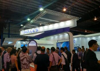 Le stand Thales au Singapore Airshow 2018. Photo © Le Journal de l'Aviation - tous droits réservés