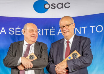 Jean-Marc de Raffin Dourny et Guy Tardieu le 30 janvier dernier à l'Aéro-Club de France. Photo © OSAC