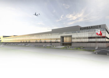 Vue d'artiste du nouveau Centre de fabrication Global. © Bombardier