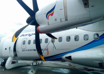 Un ATR 72-600 exposé sur le statique du salon aéronautique de Singapour en février dernier. photo © Le Journal de l'Aviation - tous droits réservés