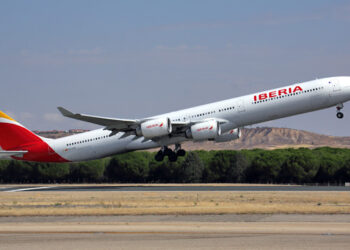 Un A340-600 d'Iberia au décollage à Madrid-Barajas. Photo © Iberia