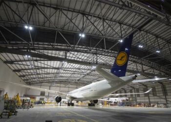 Un premier Airbus A350-900 en grande visite chez Lufthansa Technik Malta en 2019. Photo © Lufthansa Technik Malta