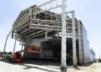 Une nouvelle salle de peinture est en construction à Dubaï South (Al Maktoum airport). Elle devrait être opérationnelle au premier trimestre 2025. © Satys Aerospace