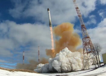 Le dernier tir réussi du missile Sarmat à Plesetsk en avril 2022. Photo © Ministère de la Défense de la fédération de Russie